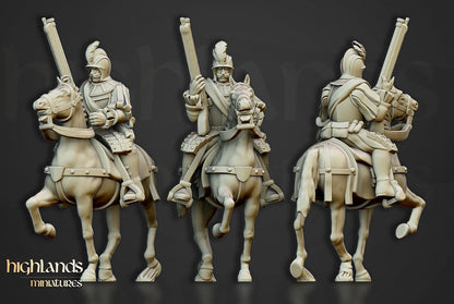 Black Riders Pistoliers 10 multipart models Highland Miniatures Cavalry various scales (US tariffs are pre-paid by us)