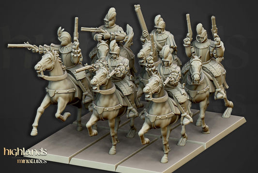 Black Riders Pistoliers 10 multipart models Highland Miniatures Cavalry various scales (US tariffs are pre-paid by us)
