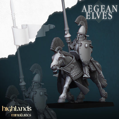 Mounted Aegean Elven Lancers with Command Group 10 models Highland Miniatures Cavalry various scales (US tariffs are pre-paid by us)