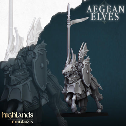 Mounted Aegean Elven Dragoons with Command Group 10 models Highland Miniatures Cavalry various scales (US tariffs are pre-paid by us)