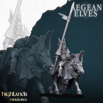 Mounted Aegean Elven Dragoons with Command Group 10 models Highland Miniatures Cavalry various scales (US tariffs are pre-paid by us)
