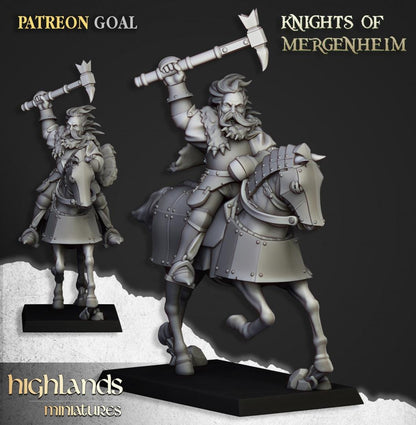 Knights of Mergenheim with Command Group 10 models Highland Miniatures Cavalry various scales (US tariffs are pre-paid by us)
