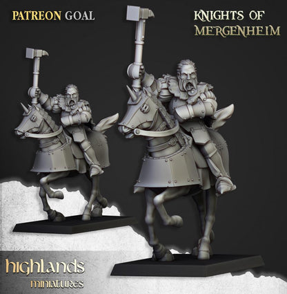Knights of Mergenheim with Command Group 10 models Highland Miniatures Cavalry various scales (US tariffs are pre-paid by us)