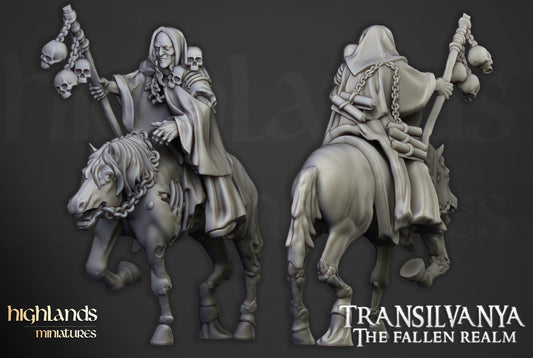 Necromancer on Horse Highland Miniatures Transilvanya Undead Hero Various Scales (US tariffs are pre-paid by us)