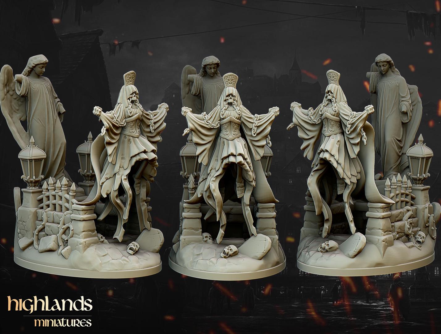 Lady Violet Undead Champion with Scenic Base Highland Miniatures Hero Various Scales (US tariffs are pre-paid by us)