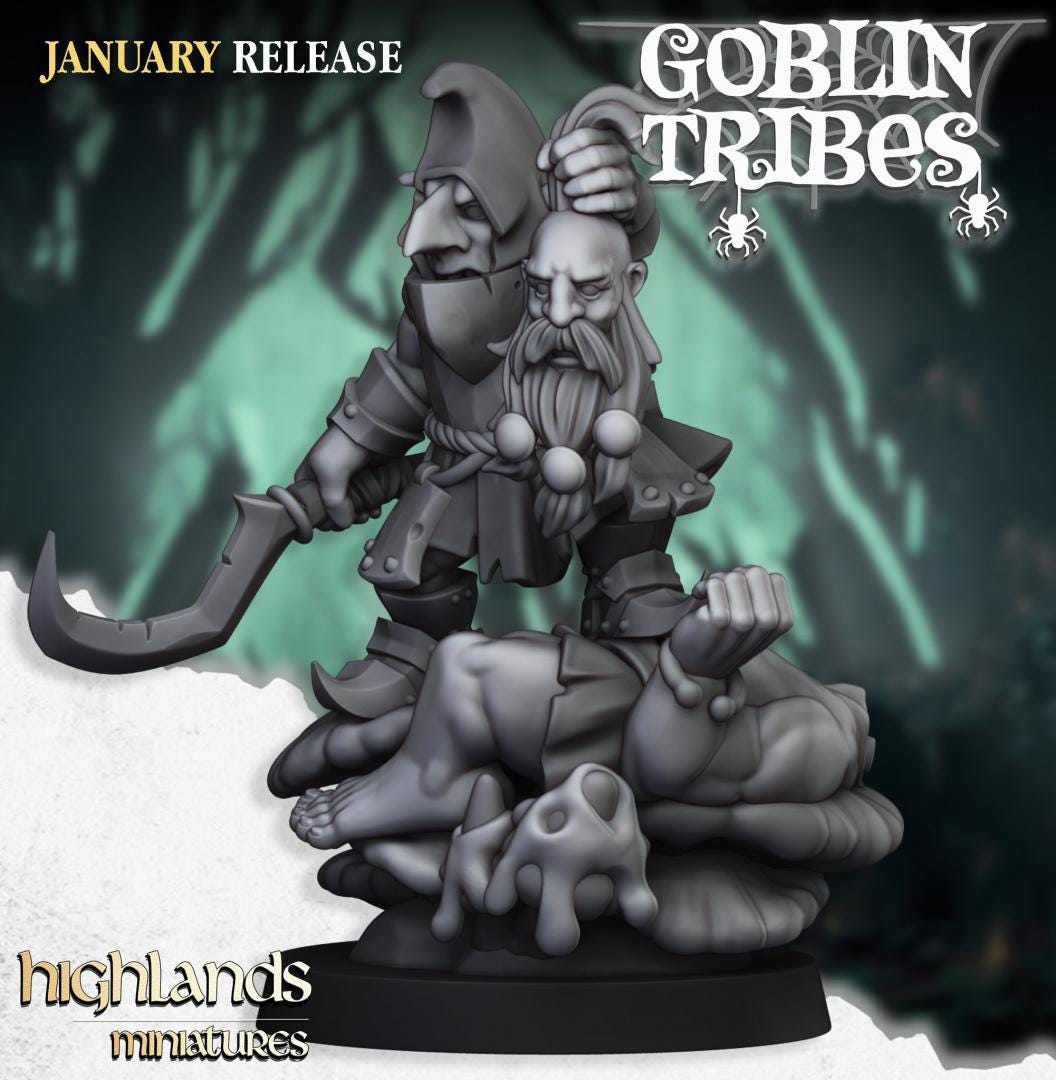 Swamp Goblin Boss Highland Miniatures Hero Various Scales (US tariffs are pre-paid by us)