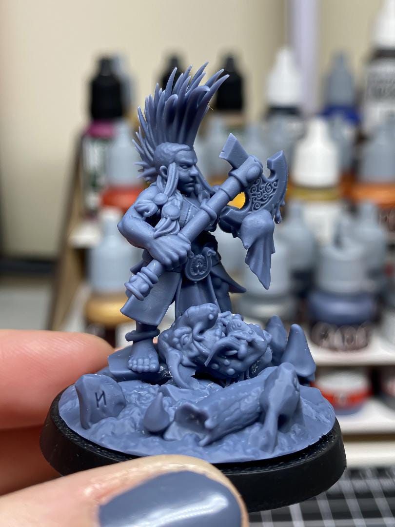 Dwarf Troll Seeker with Scenic Base Highland Miniatures Hero Various Scales (US tariffs are pre-paid by us)