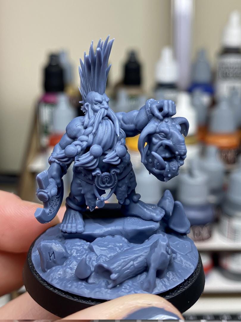 Dwarf Troll Seeker with Scenic Base Highland Miniatures Hero Various Scales (US tariffs are pre-paid by us)