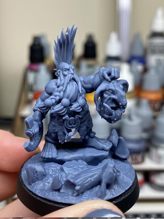 Dwarf Troll Seeker with Scenic Base Highland Miniatures Hero Various Scales (US tariffs are pre-paid by us)