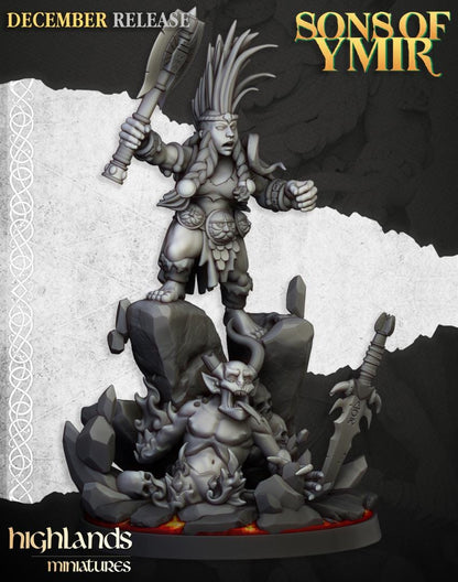 Dwarf Demon Seeker with Scenic Base Highland Miniatures Hero Various Scales (US tariffs are pre-paid by us)