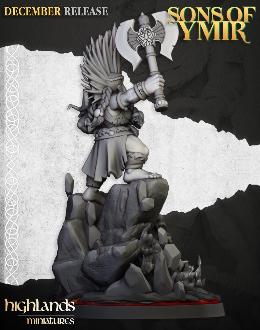 Dwarf Demon Seeker with Scenic Base Highland Miniatures Hero Various Scales (US tariffs are pre-paid by us)