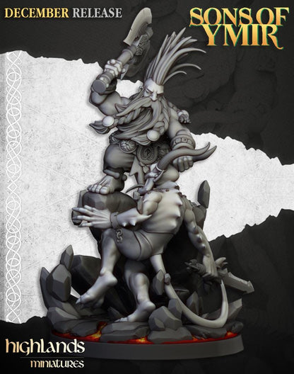 Dwarf Demon Seeker with Scenic Base Highland Miniatures Hero Various Scales (US tariffs are pre-paid by us)
