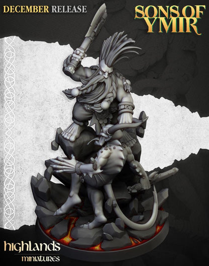 Dwarf Demon Seeker with Scenic Base Highland Miniatures Hero Various Scales (US tariffs are pre-paid by us)