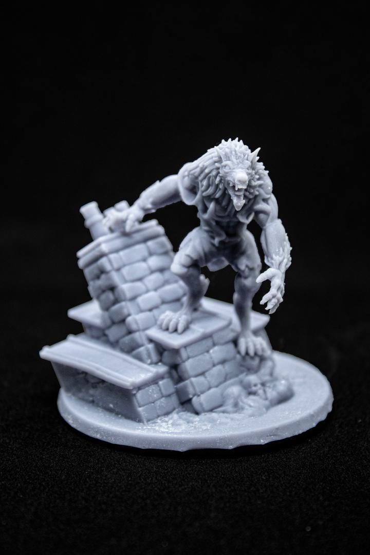 Werewolves with Scenic Bases 3 models Highland Miniatures Various Scales (US tariffs are pre-paid by us)