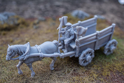 Gold Wagon with Driver and Cargo Highland Miniatures Various Scales (US tariffs are pre-paid by us)