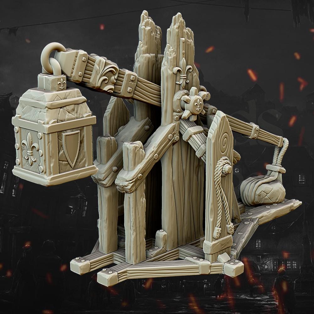 Trebuchet with Crew Highland Miniatures Various Scales (US tariffs are pre-paid by us)