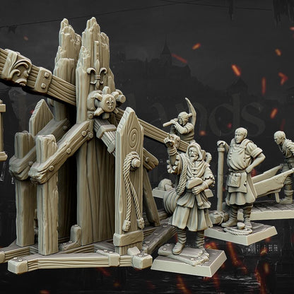 Trebuchet with Crew Highland Miniatures Various Scales (US tariffs are pre-paid by us)