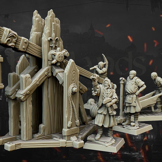 Trebuchet with Crew Highland Miniatures Various Scales (US tariffs are pre-paid by us)