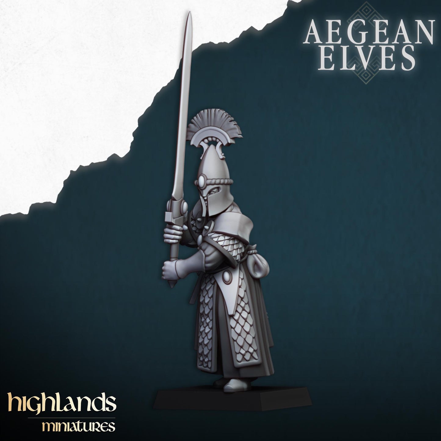 Swords of Messara Aegean Elves with Command Group 10 models Highland Miniatures Various Scales (US tariffs are pre-paid by us)