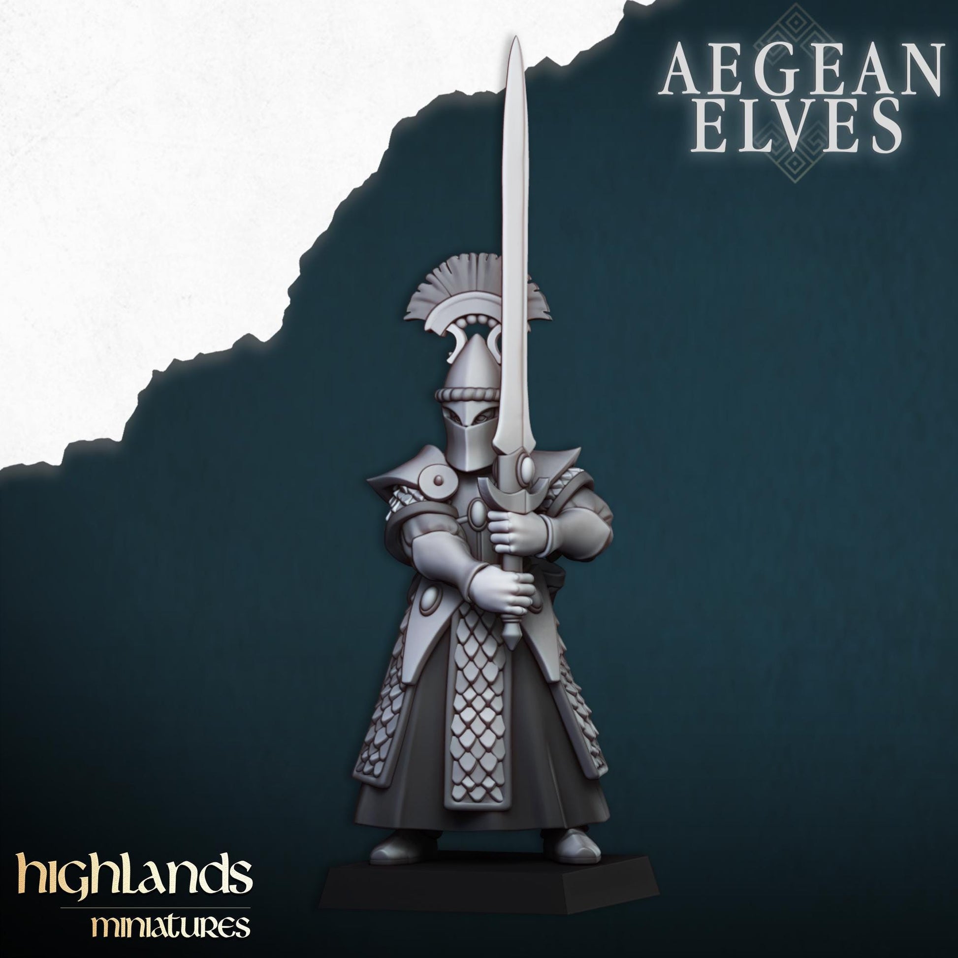 Swords of Messara Aegean Elves with Command Group 10 models Highland Miniatures Various Scales (US tariffs are pre-paid by us)