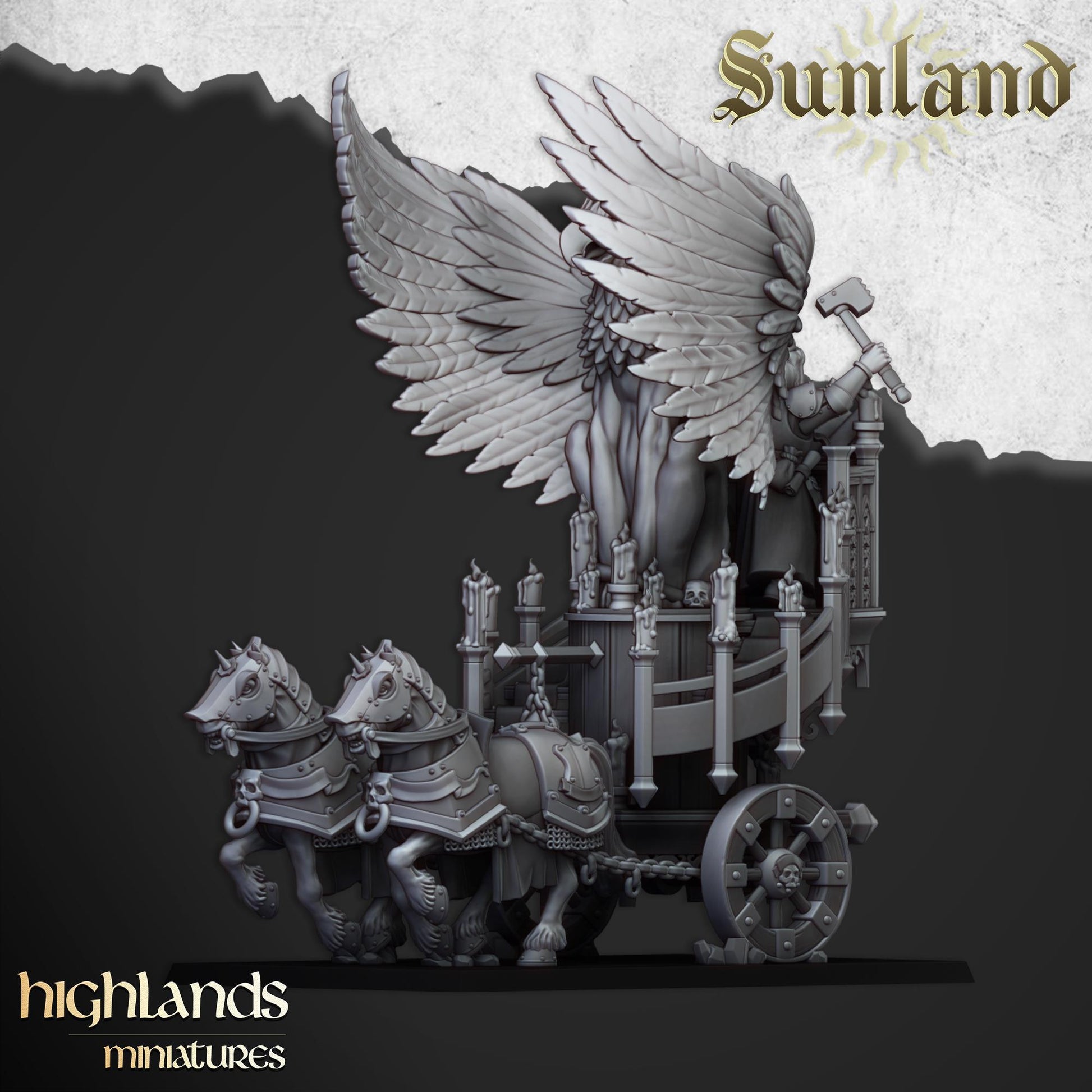Sunland Altar Wagon with Champion Highland Miniatures Hero Various Scales (US tariffs are pre-paid by us)