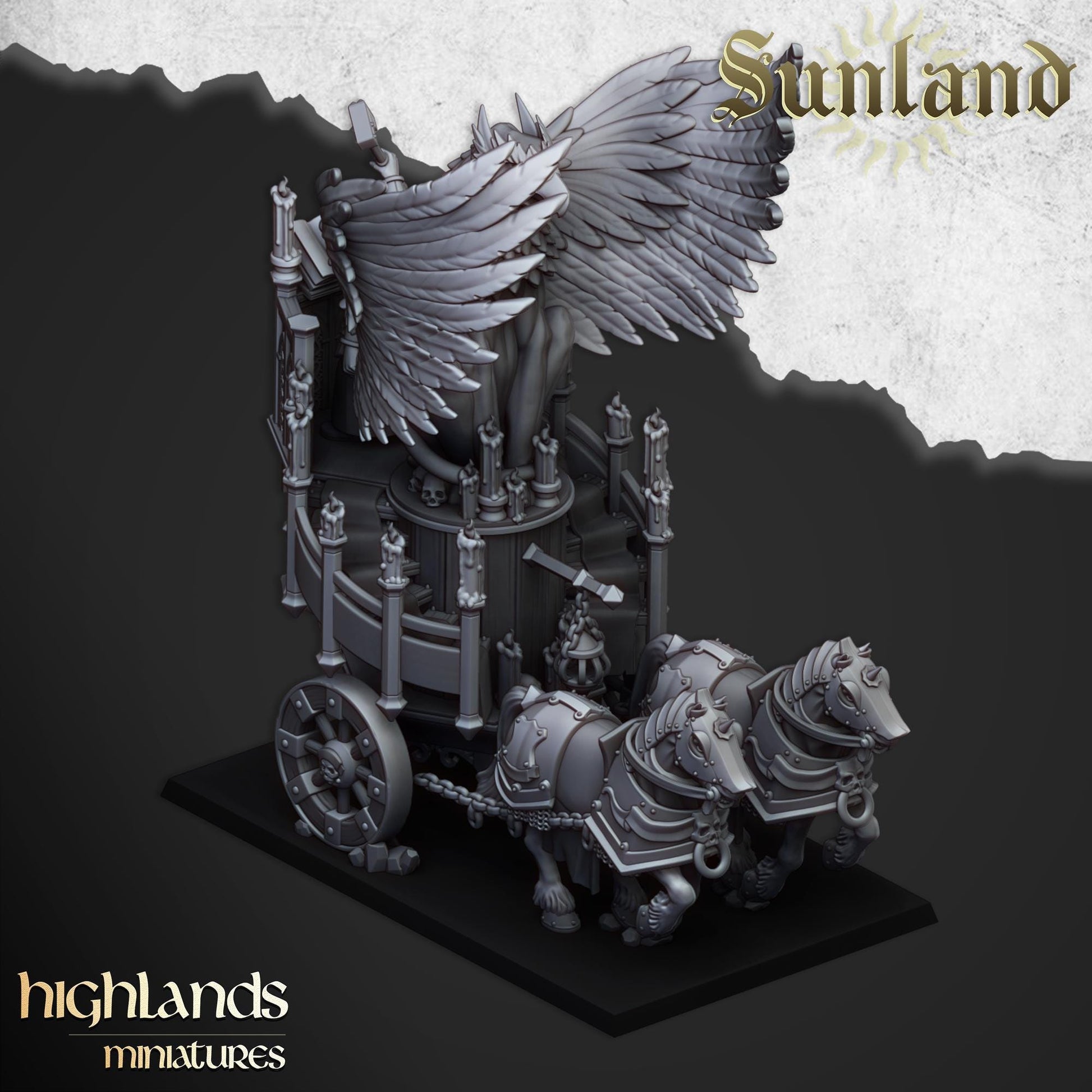 Sunland Altar Wagon with Champion Highland Miniatures Hero Various Scales (US tariffs are pre-paid by us)