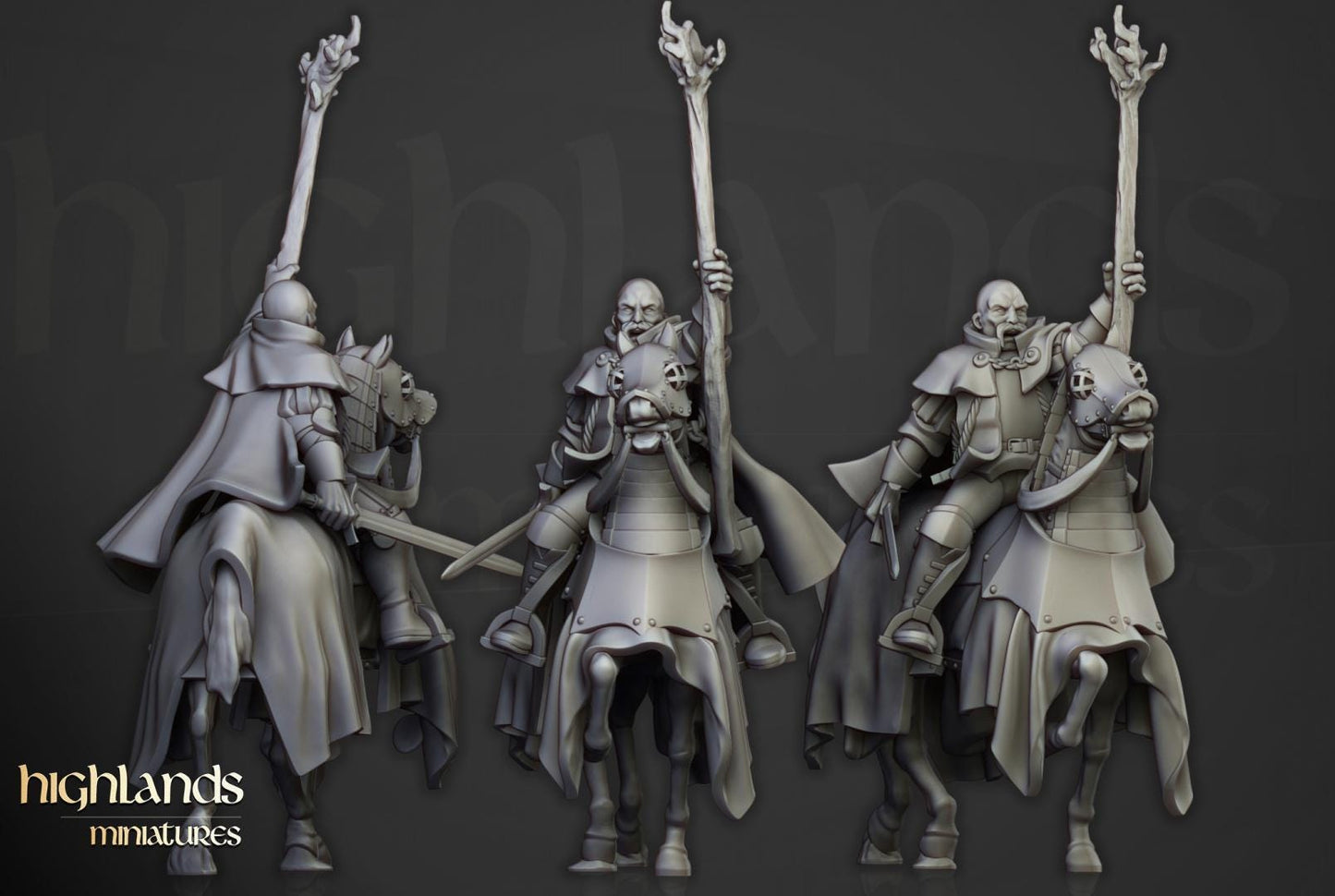 Sunland Battle Wizard on Horse 2 Variants Highland Miniatures Hero Various Scales (US tariffs are pre-paid by us)