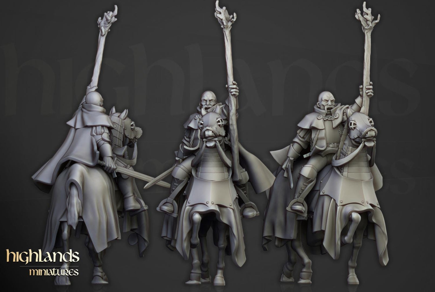 Sunland Battle Wizard on Horse 2 Variants Highland Miniatures Hero Various Scales (US tariffs are pre-paid by us)