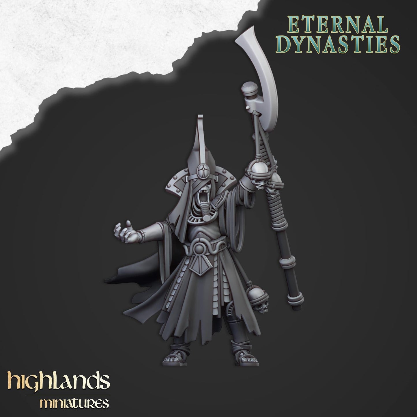 Eternal Pharaoh Funeral Ship with Crew Highland Miniatures Undead Various Scales (US tariffs are pre-paid by us)