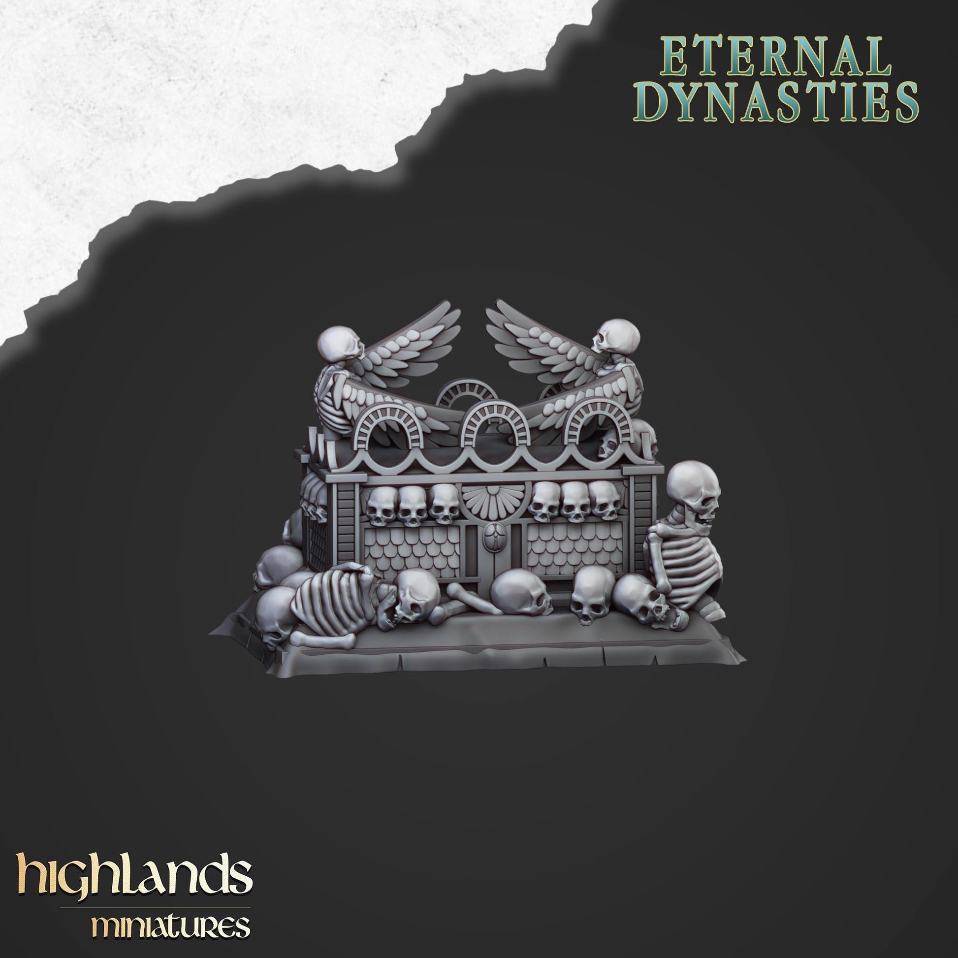 Eternal Pharaoh Funeral Ship with Crew Highland Miniatures Undead Various Scales (US tariffs are pre-paid by us)