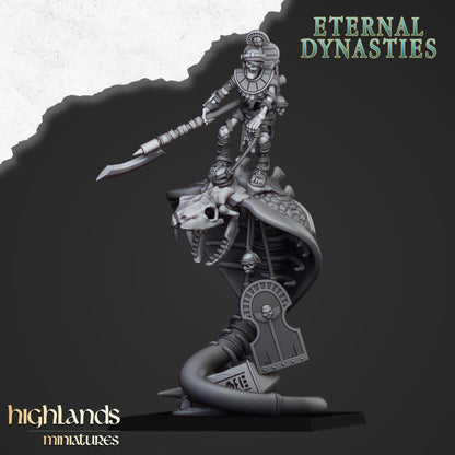 Eternal Mounted Ancient Guard on Great Snakes 3 models Highland Miniatures Undead Monstrous Cavalry Various Scales