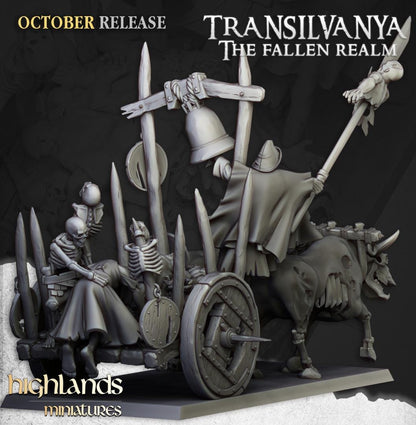 Corpse Cart with Crew Highland Miniatures Transilvanya Undead Various Scales (US tariffs are pre-paid by us)