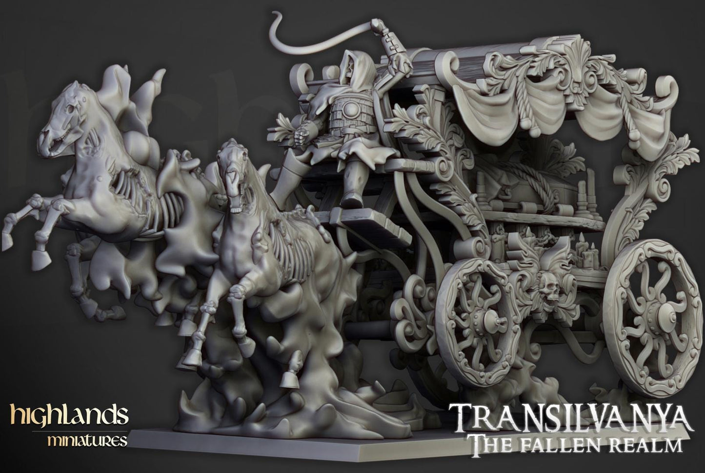Boyar Chariot Highland Miniatures Transilvanya Undead Various Scales (US tariffs are pre-paid by us)