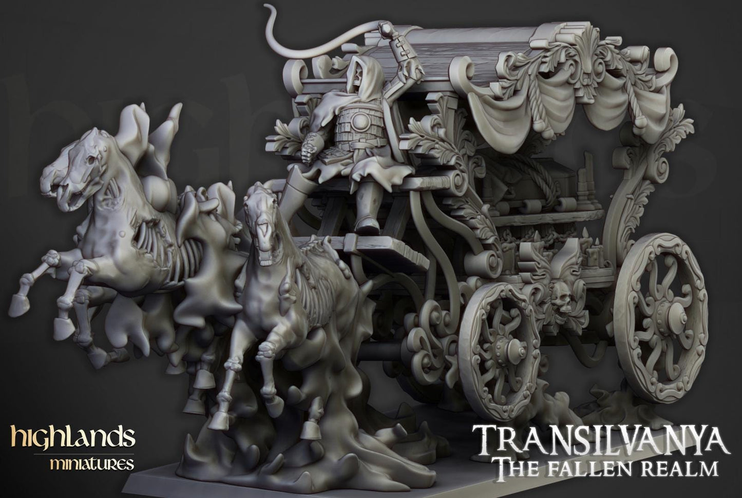 Boyar Chariot Highland Miniatures Transilvanya Undead Various Scales (US tariffs are pre-paid by us)