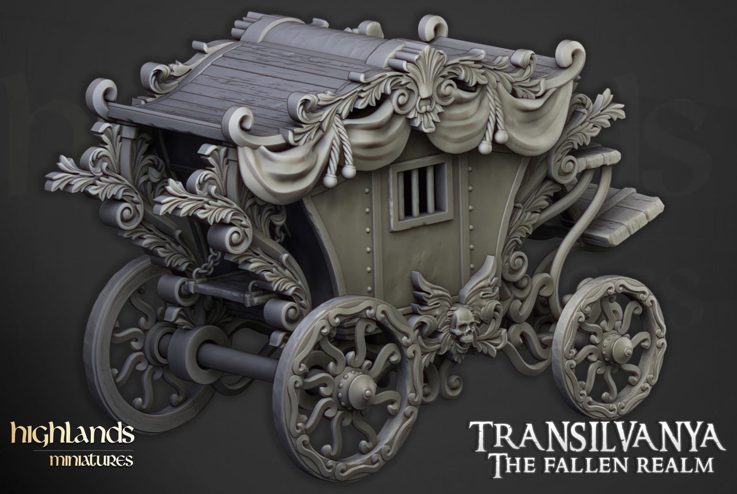 Boyar Chariot Highland Miniatures Transilvanya Undead Various Scales (US tariffs are pre-paid by us)