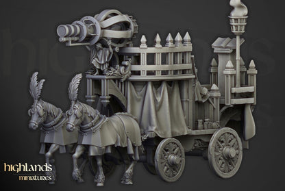 Arcane Cannon on Chariot Highland Miniatures Various Scales (US tariffs are pre-paid by us)