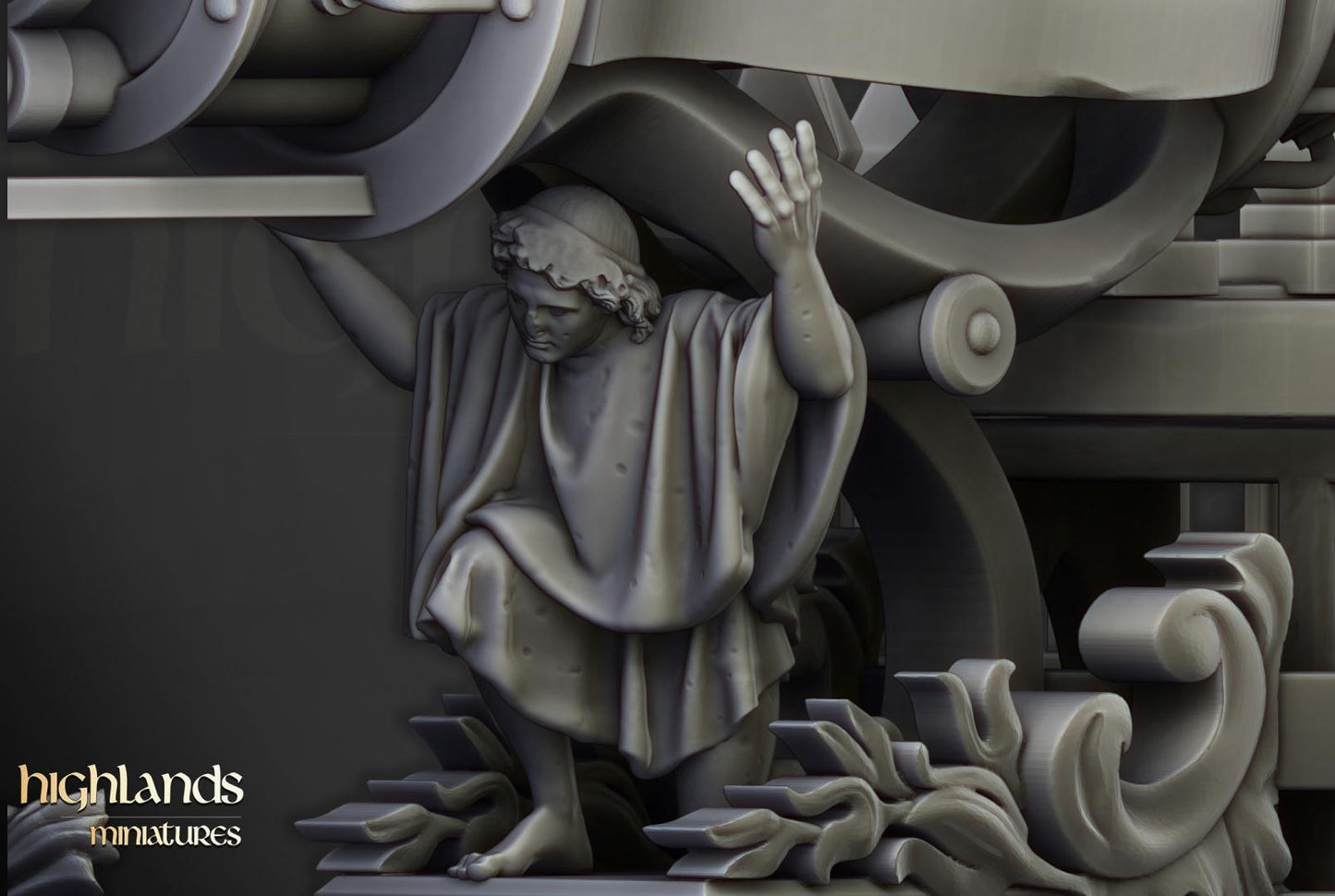 Arcane Cannon on Chariot Highland Miniatures Various Scales (US tariffs are pre-paid by us)