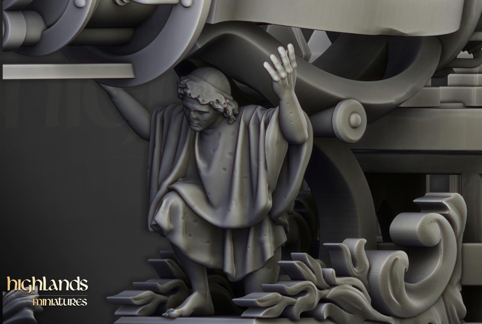 Arcane Cannon on Chariot Highland Miniatures Various Scales (US tariffs are pre-paid by us)