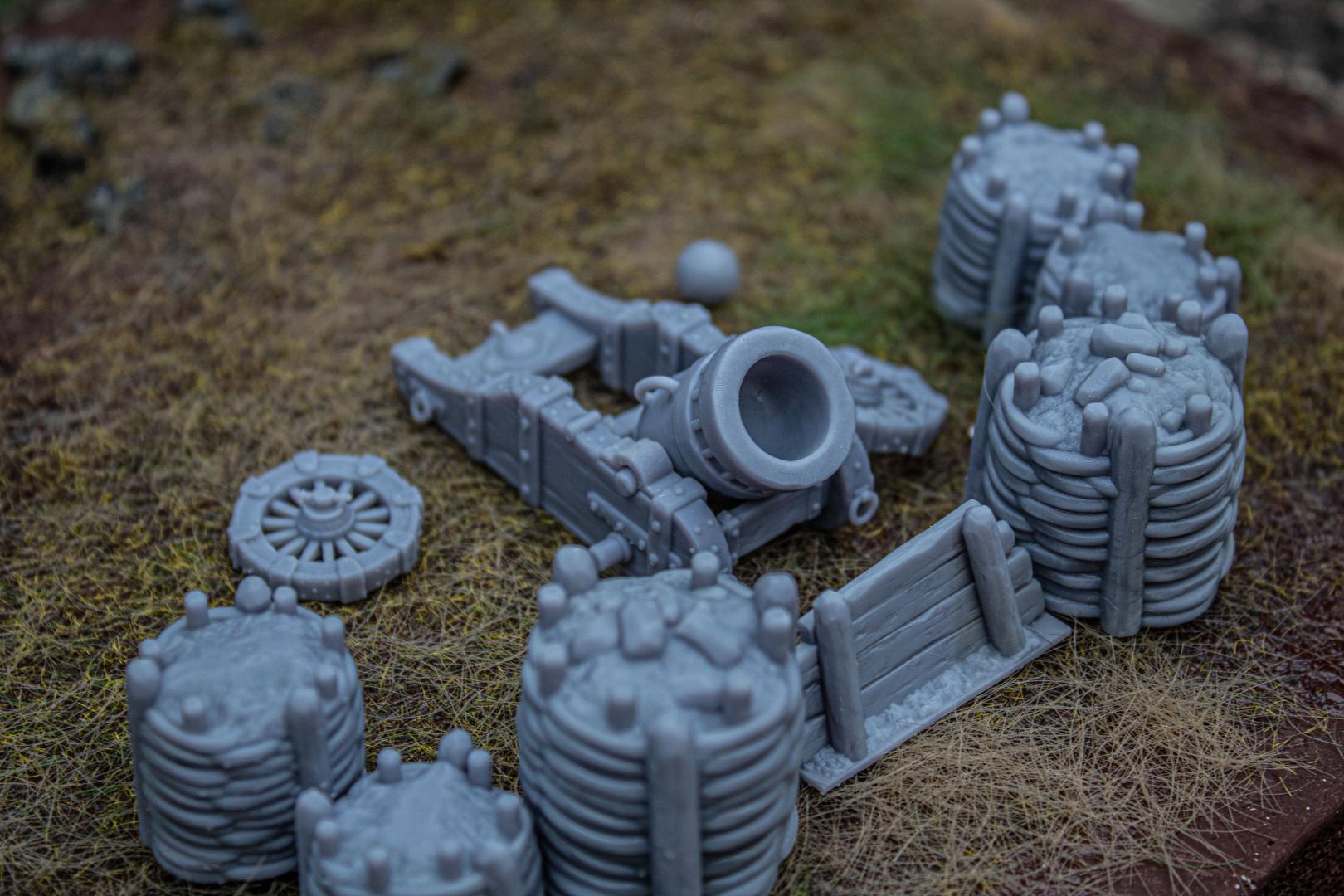 Sunland Artillery Battery with Crew, Cannon, Mortar, Volley Gun Highland Miniatures Various Scales