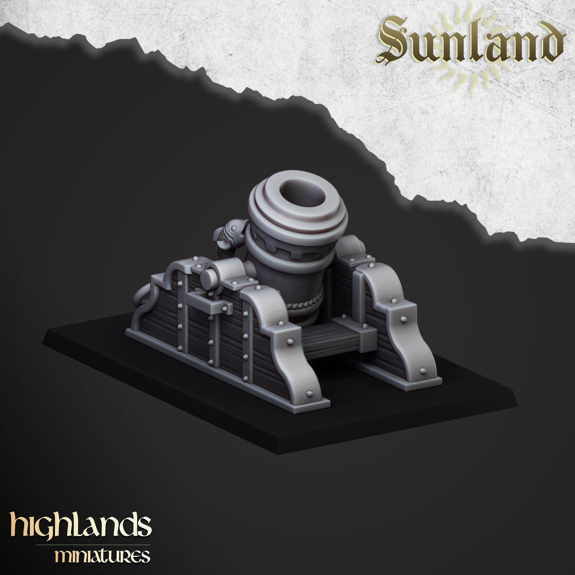 Sunland Artillery Set with Crew, Rocket Launcher, Mortar, Volley Gun Highland Miniatures Various Scales (US tariffs are pre-paid by us)