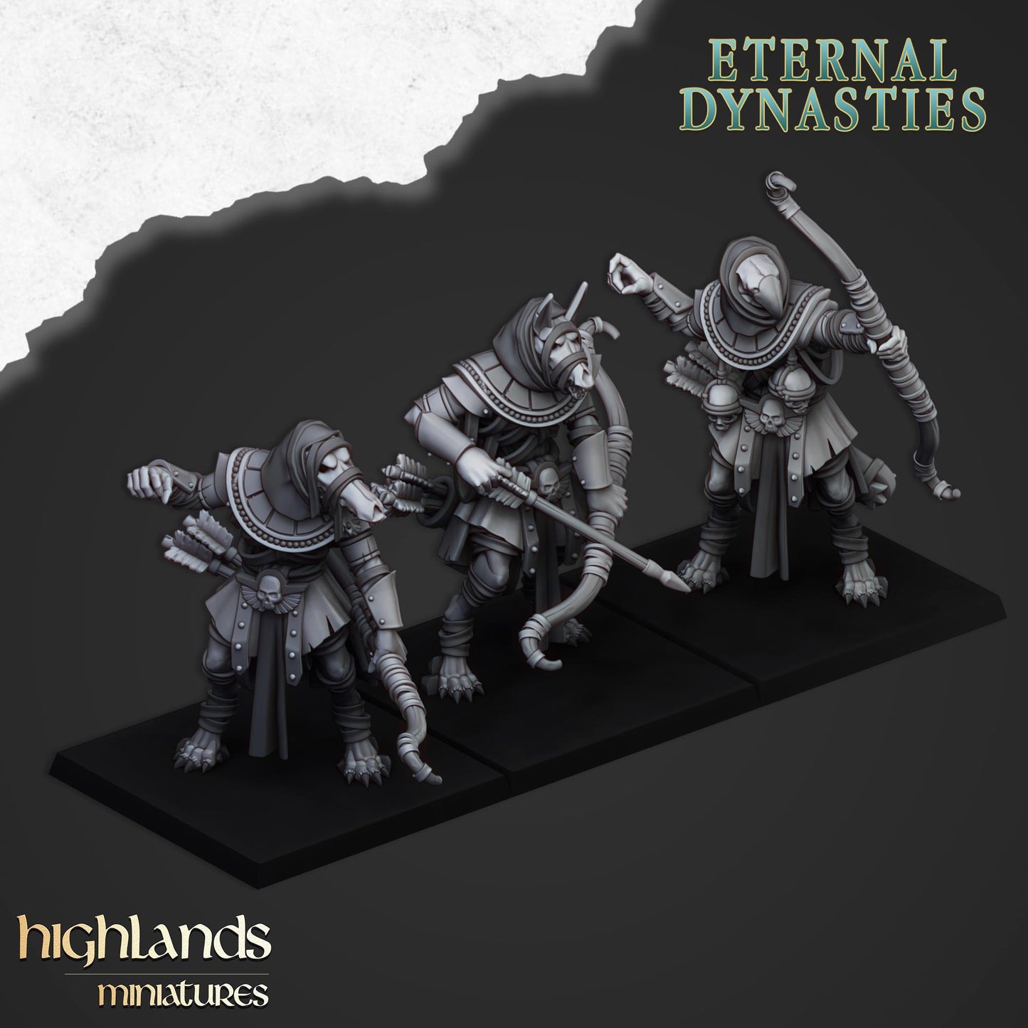 Eternal Anubis Guard Monstrous Infantry 3 models Highland Miniatures Various Scales (US tariffs are pre-paid by us)
