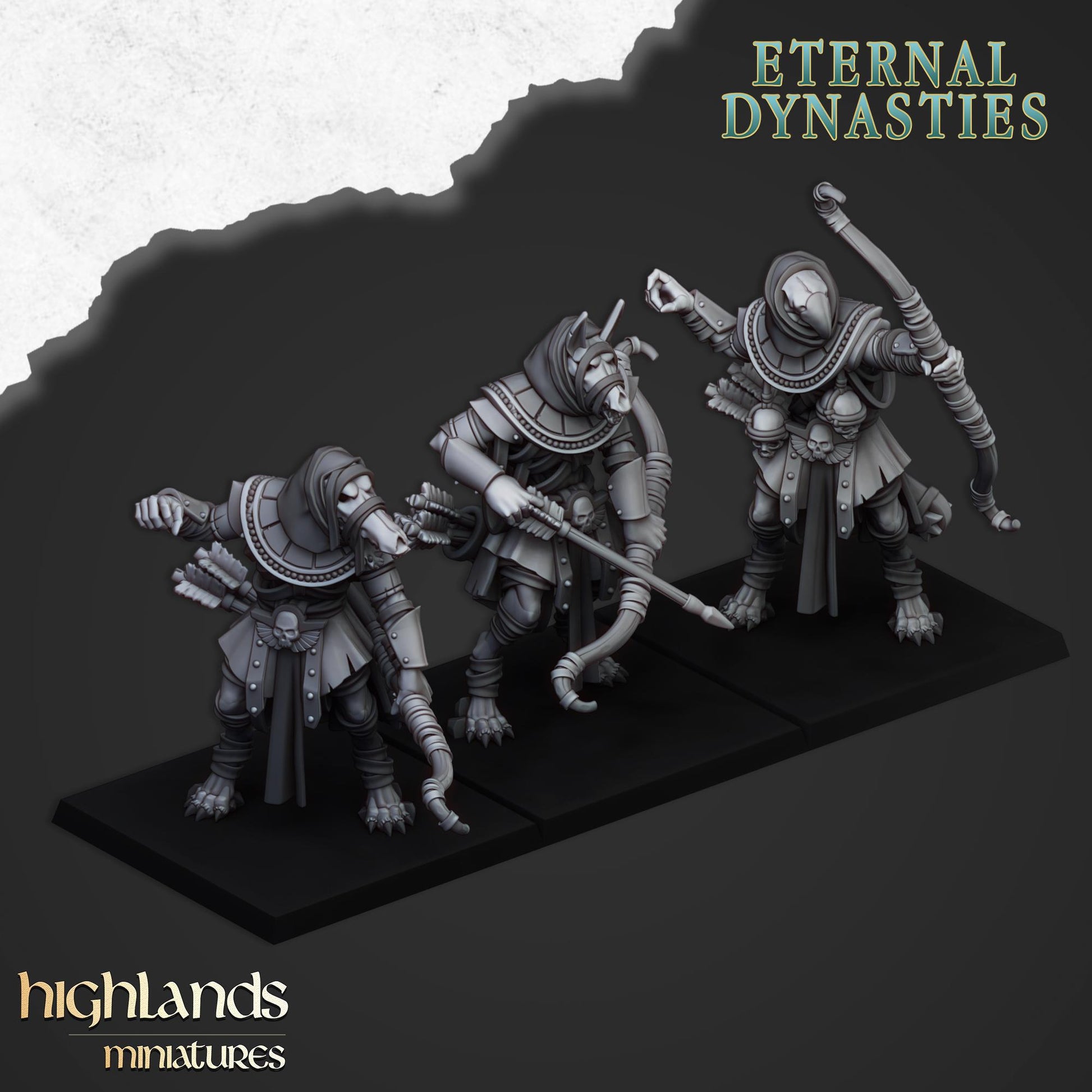 Eternal Anubis Guard Monstrous Infantry 3 models Highland Miniatures Various Scales (US tariffs are pre-paid by us)