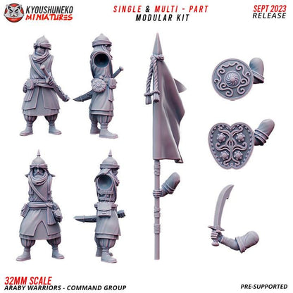 Araby Warriors: Spearmen with Command Group (10 models) Various Scales Historical Wargaming (US tariffs are pre-paid by us)