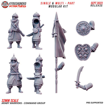 Araby Warriors: Swordsmen with Command Group (10 models) Various Scales Historical Wargaming (US tariffs are pre-paid by us)