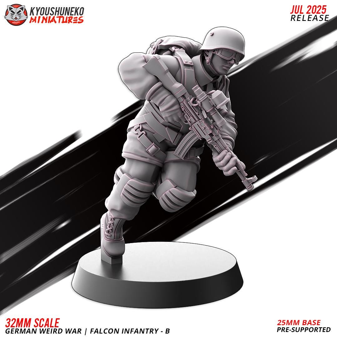 German Weird War Falcon Infantry (10 models) Various Scales SF Wargaming (US tariffs are pre-paid by us)