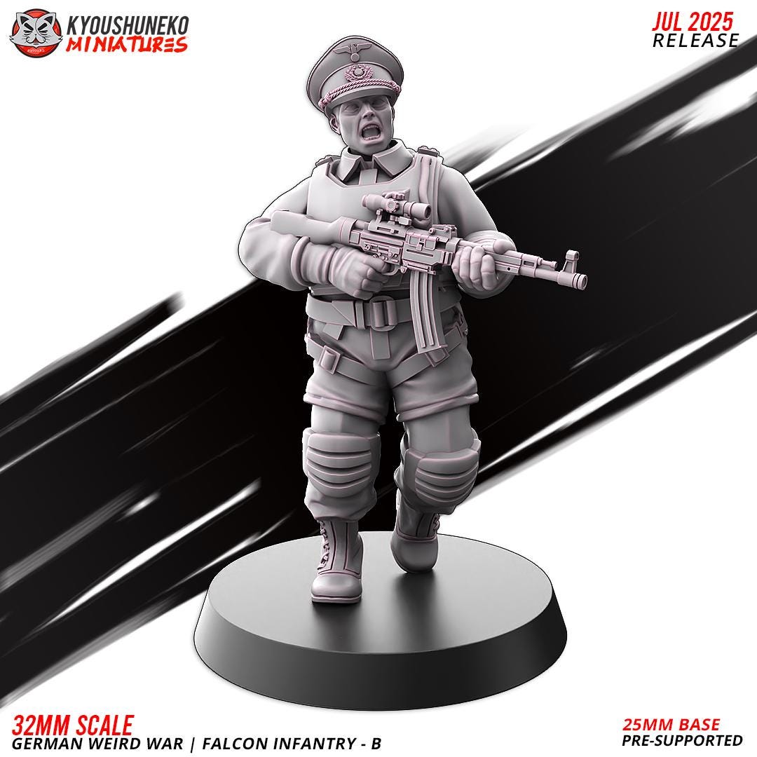 German Weird War Falcon Infantry (10 models) Various Scales SF Wargaming (US tariffs are pre-paid by us)