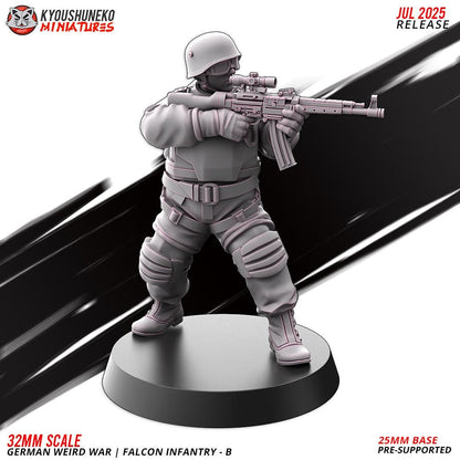 German Weird War Falcon Infantry (10 models) Various Scales SF Wargaming (US tariffs are pre-paid by us)