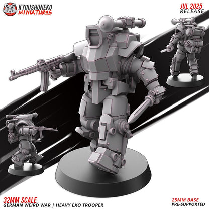 German Weird War Heavy Exo Trooper Infantry (5 models) Various Scales SF Wargaming (US tariffs are pre-paid by us)