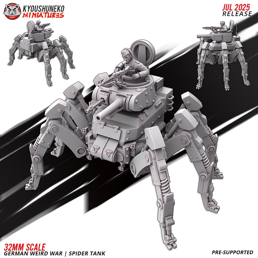 German Weird War Spider Tank Various Scales SF Wargaming (US tariffs are pre-paid by us)