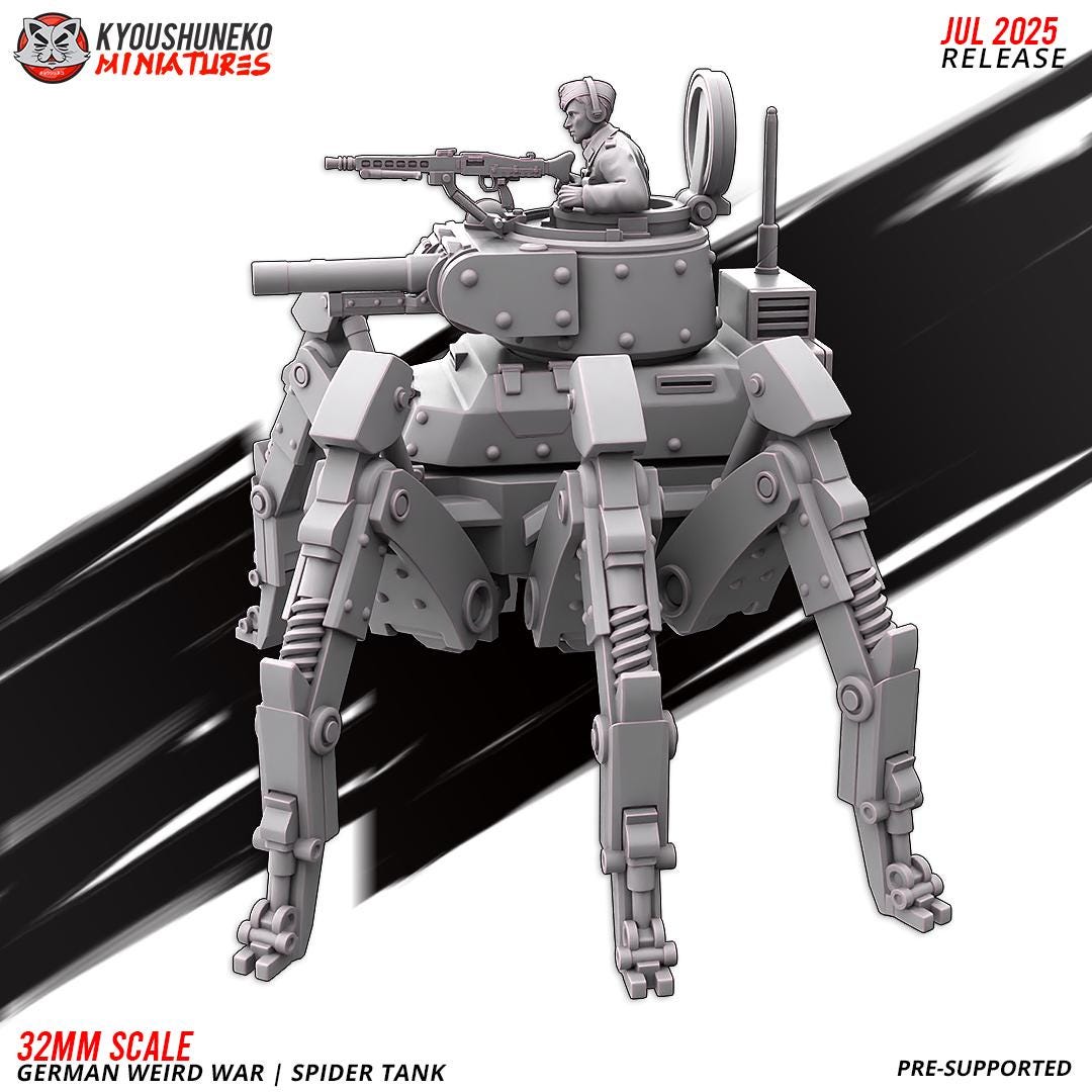 German Weird War Spider Tank Various Scales SF Wargaming (US tariffs are pre-paid by us)